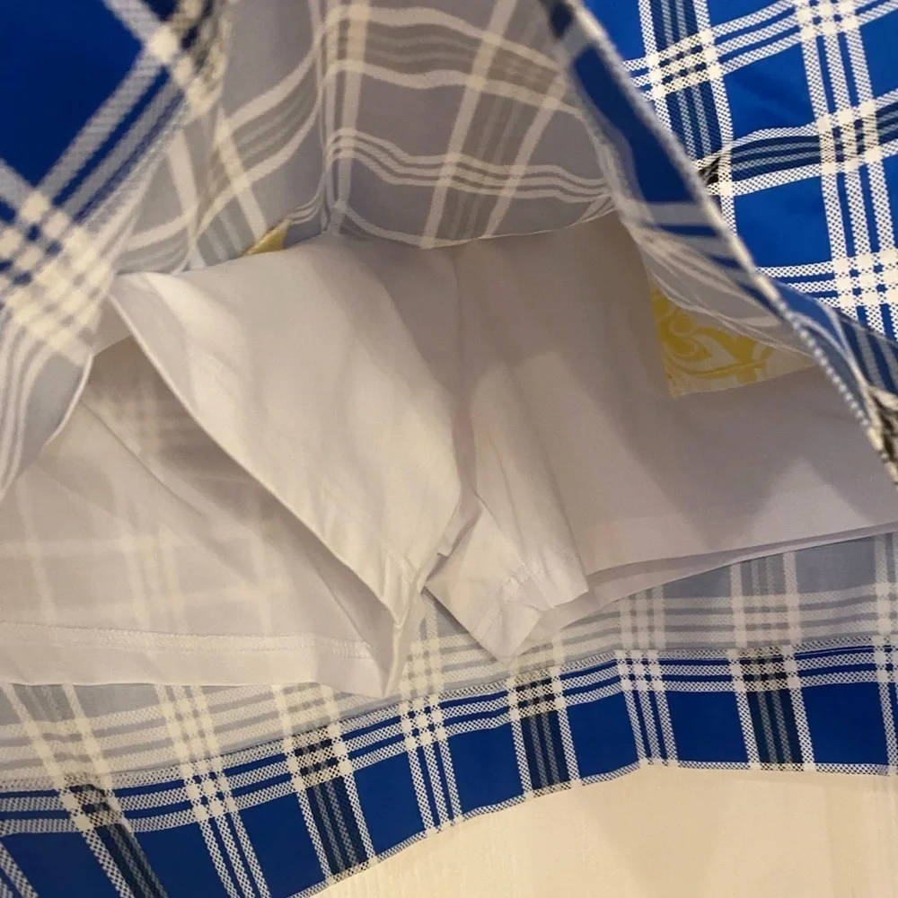 Loudmouth Fairway Blue Plaid Golf Athletic Skirt Skort